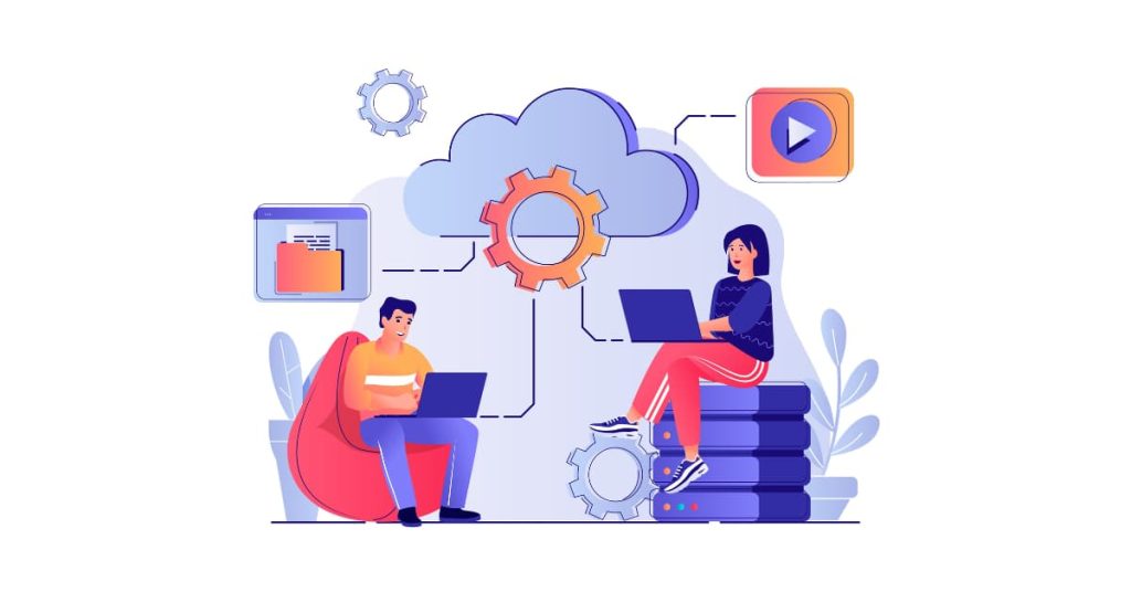 Ilustración sobre la migración segura de servicios a la nube en una empresa